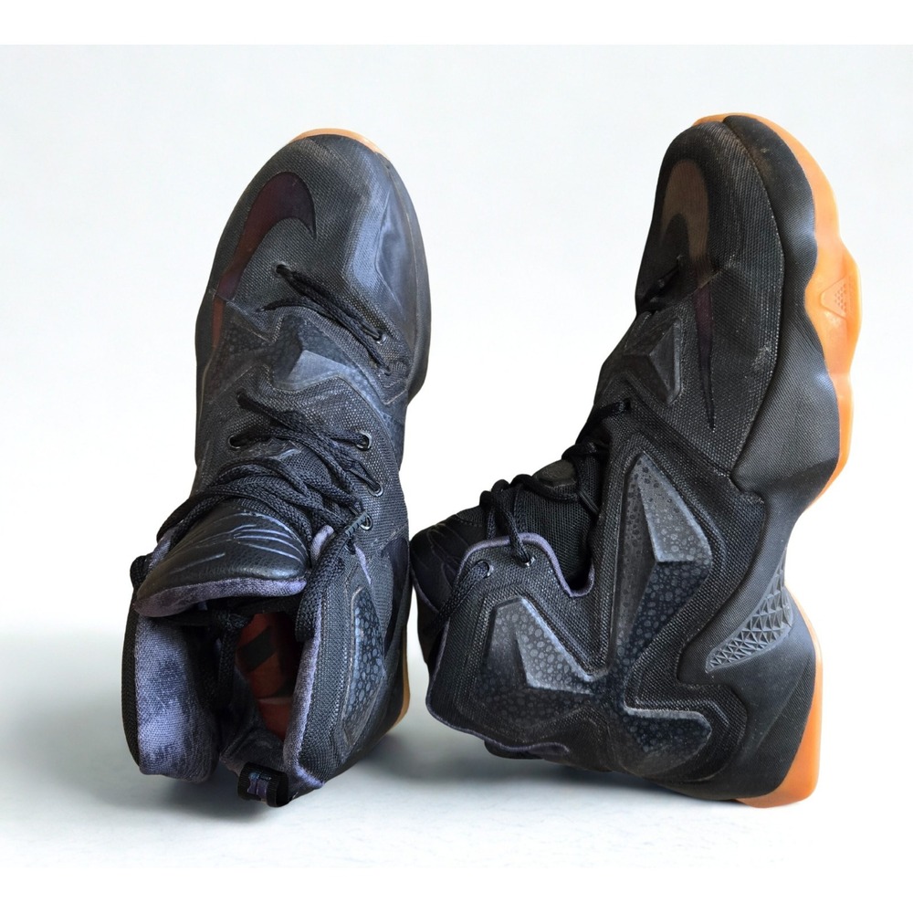 Nike LeBron 13 Black Gum Basketball Shoes Sneakers 807219-008 Size 10.5